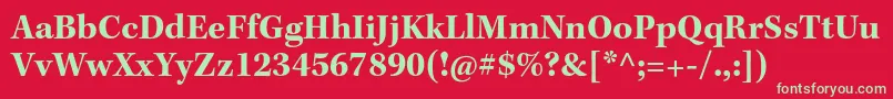 KeplerstdBold Font – Green Fonts on Red Background