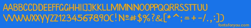 Plainscriptc Font – Orange Fonts on Blue Background