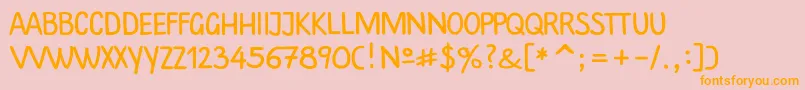 Plainscriptc-Schriftart – Orangefarbene Schriften auf rosa Hintergrund