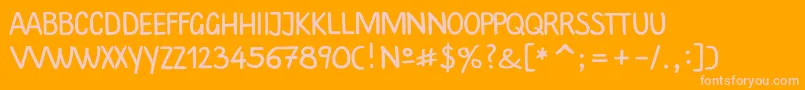 Plainscriptc-Schriftart – Rosa Schriften auf orangefarbenem Hintergrund
