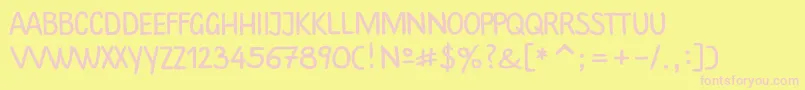 Plainscriptc Font – Pink Fonts on Yellow Background