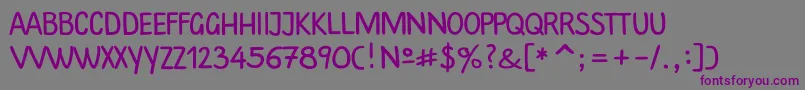 Fonte Plainscriptc – fontes roxas em um fundo cinza