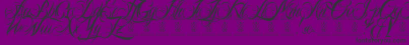 Ninascriptdemo-Schriftart – Schwarze Schriften auf violettem Hintergrund