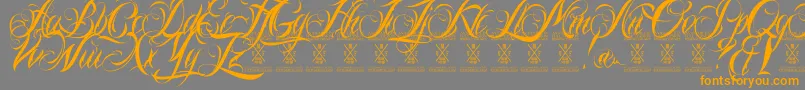 Ninascriptdemo-fontti – oranssit fontit harmaalla taustalla