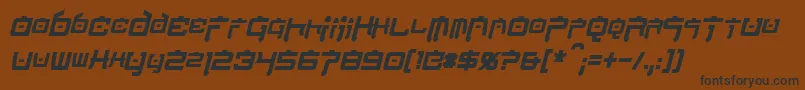 NipponTechCondensedBoldItalic Font – Black Fonts on Brown Background