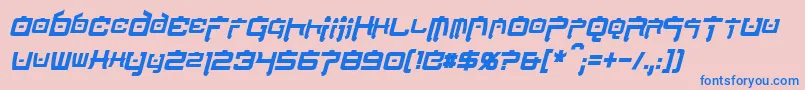 NipponTechCondensedBoldItalic Font – Blue Fonts on Pink Background