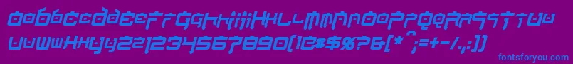 Шрифт NipponTechCondensedBoldItalic – синие шрифты на фиолетовом фоне