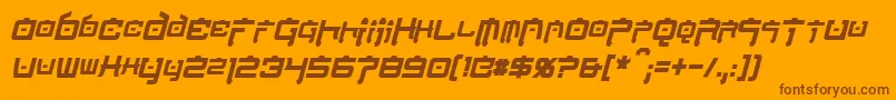 NipponTechCondensedBoldItalic Font – Brown Fonts on Orange Background