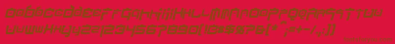 NipponTechCondensedBoldItalic Font – Brown Fonts on Red Background