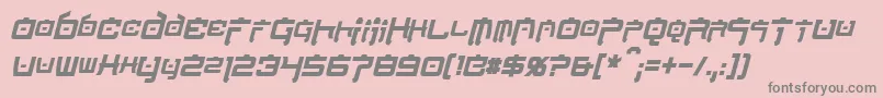 NipponTechCondensedBoldItalic Font – Gray Fonts on Pink Background