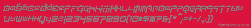 NipponTechCondensedBoldItalic Font – Gray Fonts on Red Background