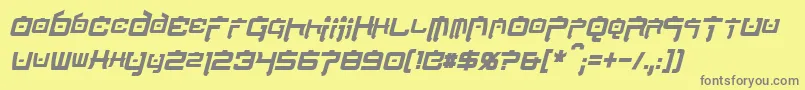 NipponTechCondensedBoldItalic Font – Gray Fonts on Yellow Background