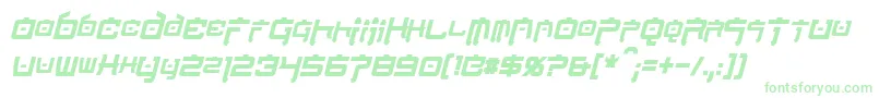 NipponTechCondensedBoldItalic-Schriftart – Grüne Schriften auf weißem Hintergrund