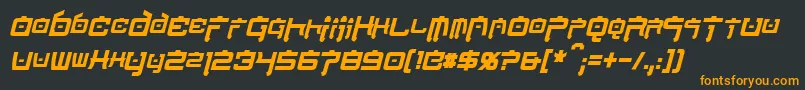 NipponTechCondensedBoldItalic Font – Orange Fonts on Black Background