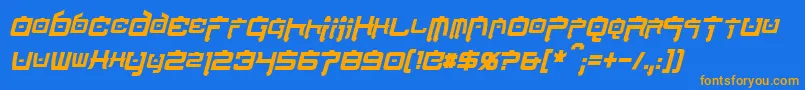 NipponTechCondensedBoldItalic Font – Orange Fonts on Blue Background