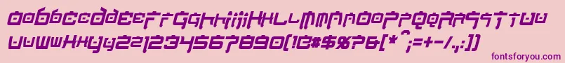 NipponTechCondensedBoldItalic Font – Purple Fonts on Pink Background