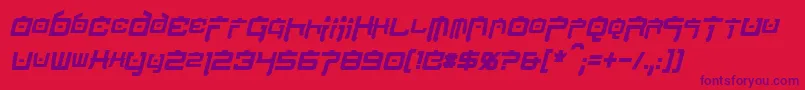NipponTechCondensedBoldItalic Font – Purple Fonts on Red Background