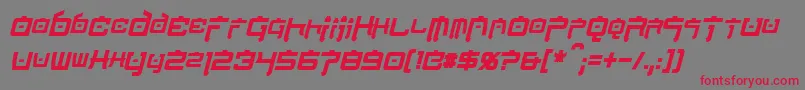 NipponTechCondensedBoldItalic Font – Red Fonts on Gray Background