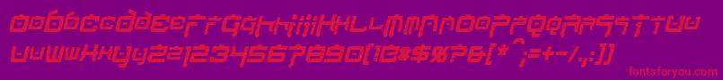 フォントNipponTechCondensedBoldItalic – 紫の背景に赤い文字