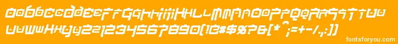 NipponTechCondensedBoldItalic Font – White Fonts on Orange Background