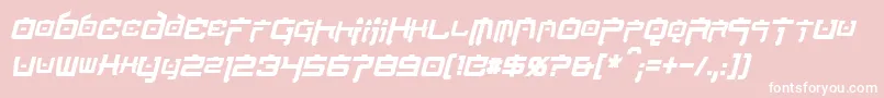 Police NipponTechCondensedBoldItalic – polices blanches sur fond rose