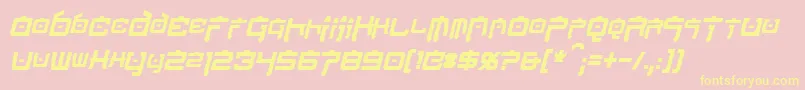 Шрифт NipponTechCondensedBoldItalic – жёлтые шрифты на розовом фоне