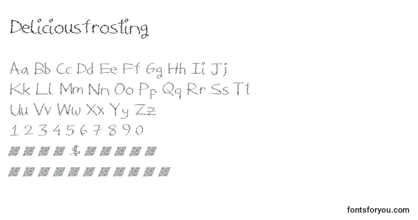 Fuente Deliciousfrosting - alfabeto, números, caracteres especiales