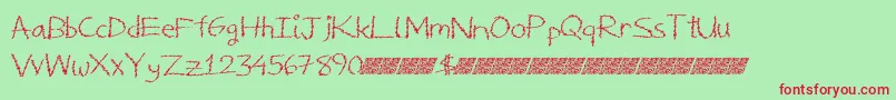 Deliciousfrosting-Schriftart – Rote Schriften auf grünem Hintergrund