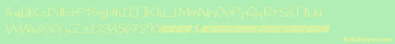 Deliciousfrosting-Schriftart – Gelbe Schriften auf grünem Hintergrund