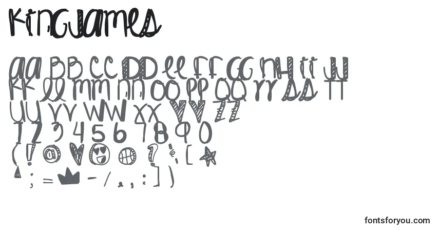Schriftart Kingjames – Alphabet, Zahlen, spezielle Symbole