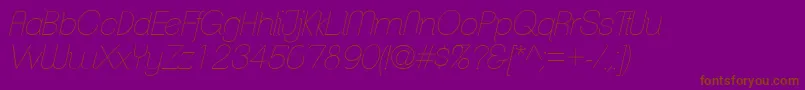 Fonte ClementepdabHairlineitalic – fontes marrons em um fundo roxo