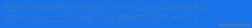 ClementepdabHairlineitalic-Schriftart – Graue Schriften auf blauem Hintergrund