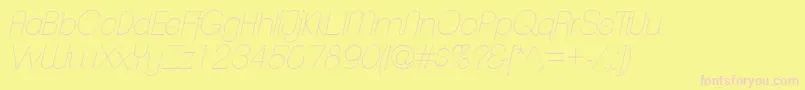 ClementepdabHairlineitalic Font – Pink Fonts on Yellow Background