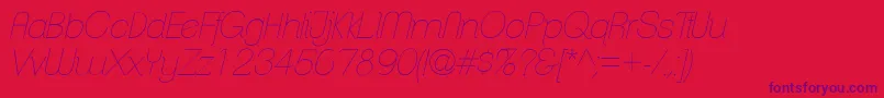 ClementepdabHairlineitalic Font – Purple Fonts on Red Background