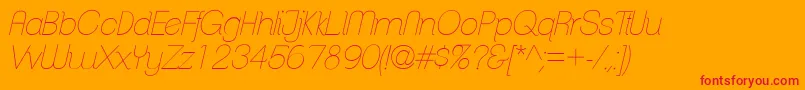 ClementepdabHairlineitalic Font – Red Fonts on Orange Background