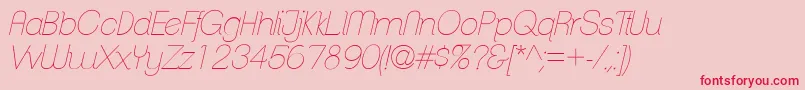 ClementepdabHairlineitalic Font – Red Fonts on Pink Background