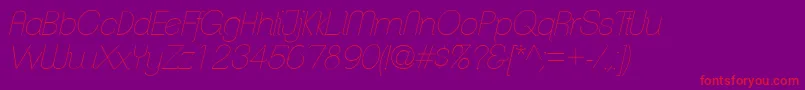 ClementepdabHairlineitalic Font – Red Fonts on Purple Background