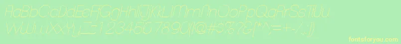 ClementepdabHairlineitalic Font – Yellow Fonts on Green Background