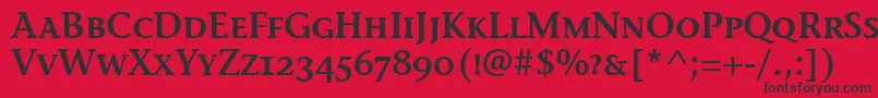 StoneInfSemScItcTtSemi Font – Black Fonts on Red Background