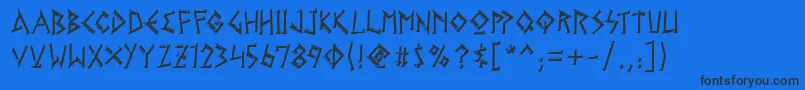 GelioKleftiko-Schriftart – Schwarze Schriften auf blauem Hintergrund