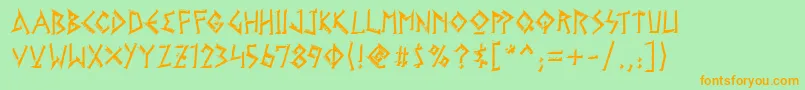 GelioKleftiko Font – Orange Fonts on Green Background