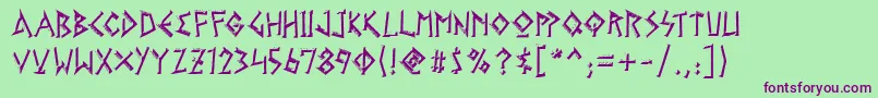 GelioKleftiko Font – Purple Fonts on Green Background