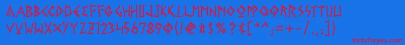 GelioKleftiko Font – Red Fonts on Blue Background