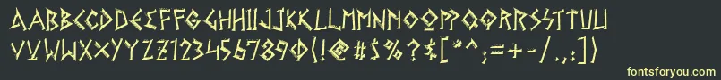 GelioKleftiko Font – Yellow Fonts on Black Background