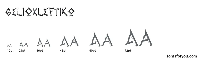 GelioKleftiko Font Sizes