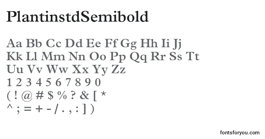 Шрифт PlantinstdSemibold – алфавит, цифры, специальные символы