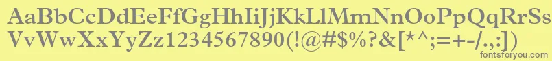 フォントPlantinstdSemibold – 黄色の背景に灰色の文字