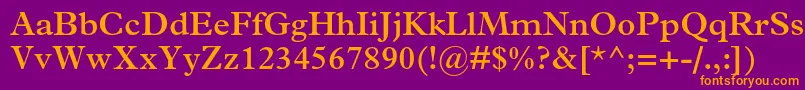 フォントPlantinstdSemibold – 紫色の背景にオレンジのフォント