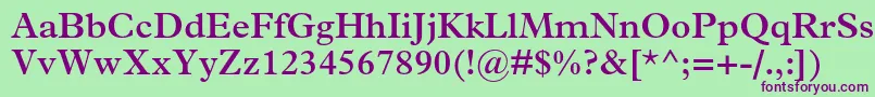 フォントPlantinstdSemibold – 緑の背景に紫のフォント