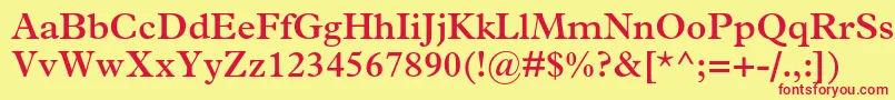 Czcionka PlantinstdSemibold – czerwone czcionki na żółtym tle